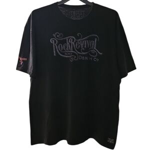 💥Rock Revival Black Graphic Crewneck Shortsleeve T-Shirt. Men's Size: 3XL.